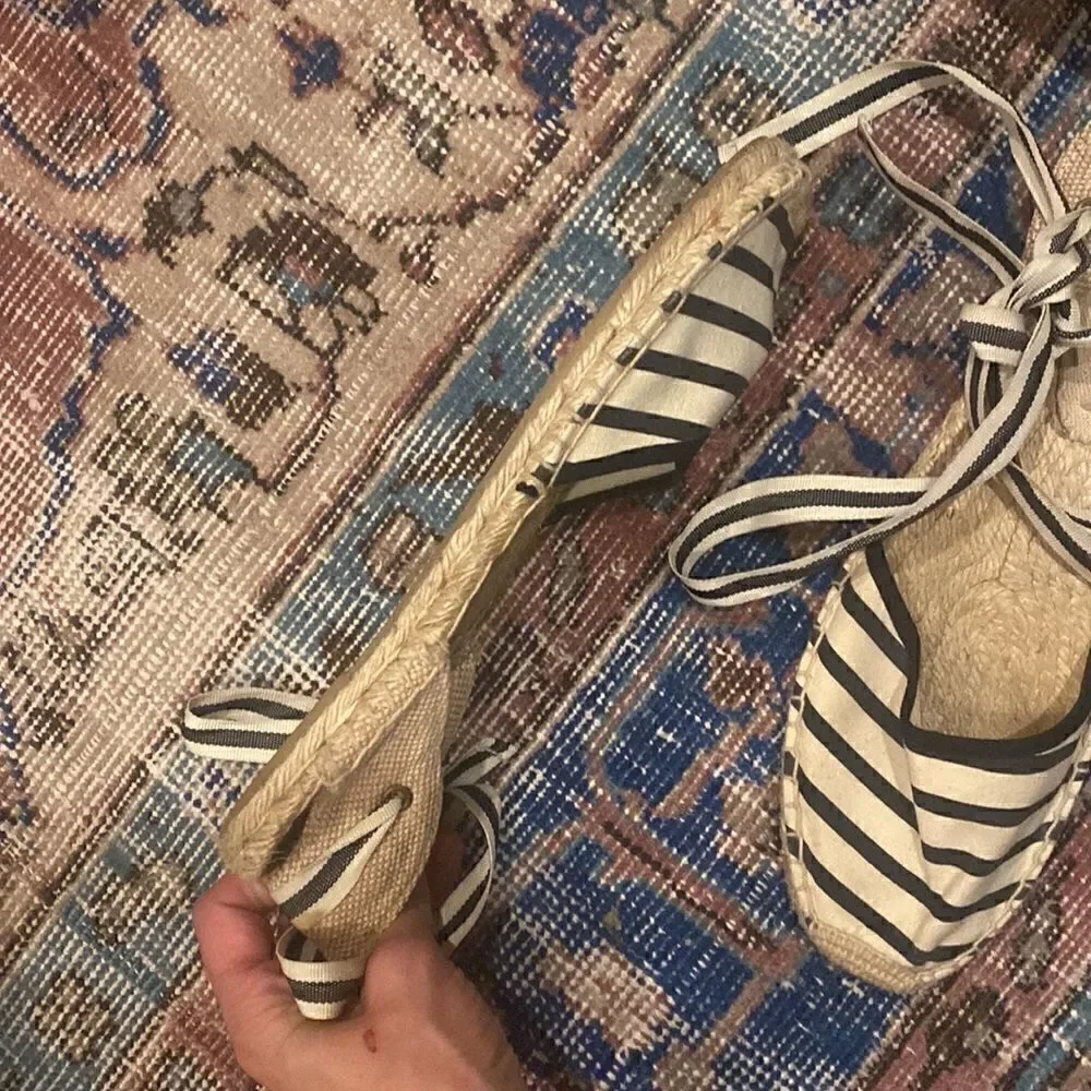 Soludos Striped Lace Up Espadrilles